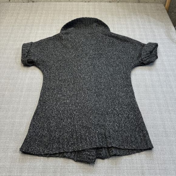 Eddie Bauer Sweater Womens Large Wool Blend Short‎ Sleeve Button Front Pockets - Picture 4 of 8